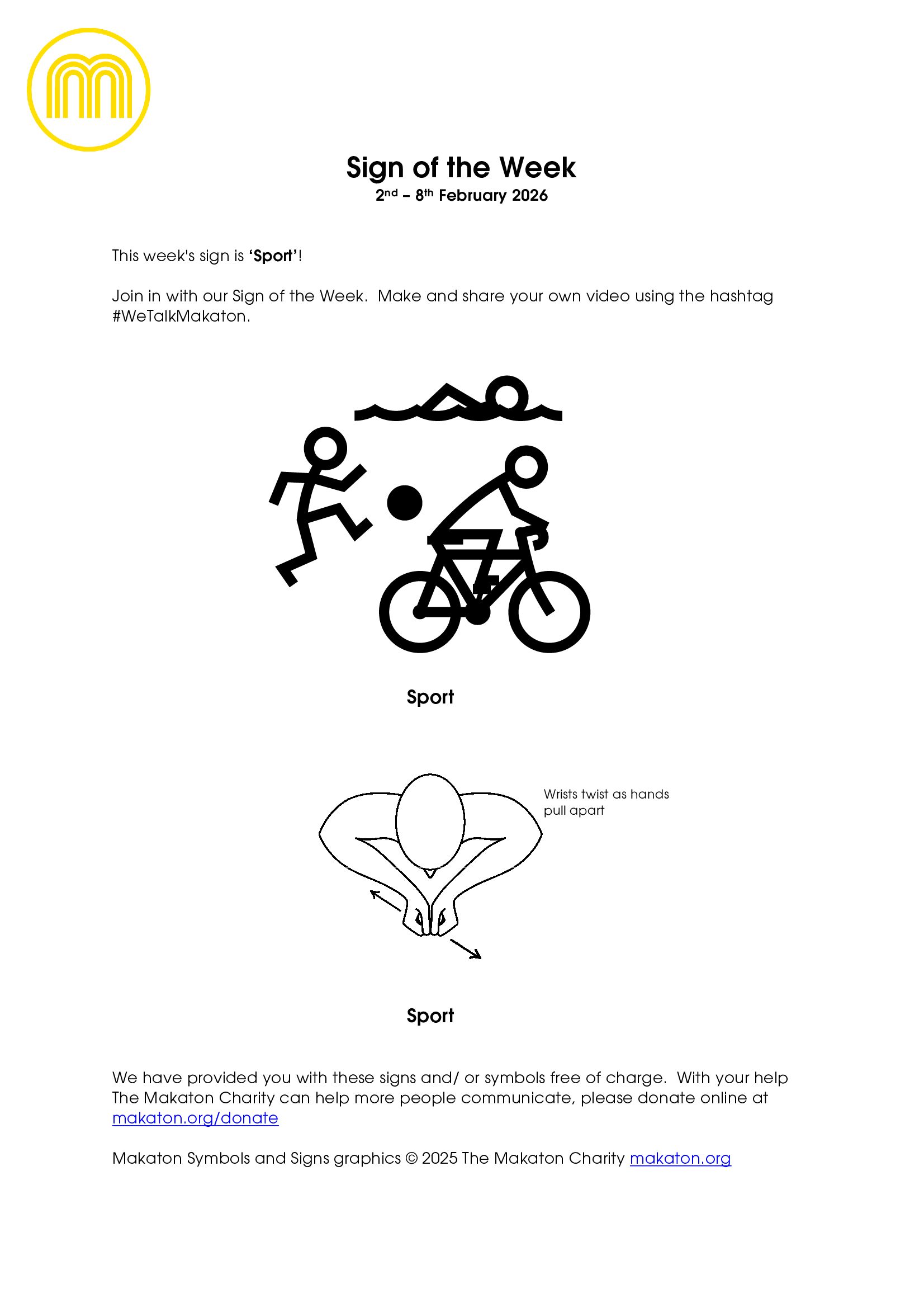 MAKATON - SIGN OF THE WEEK