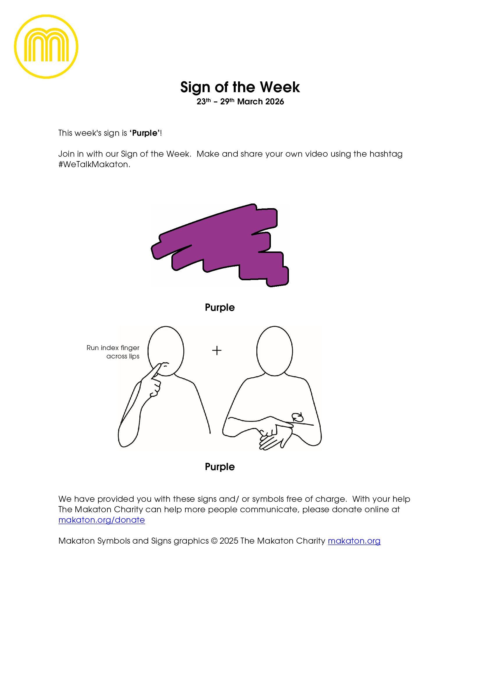 MAKATON - SIGN OF THE WEEK