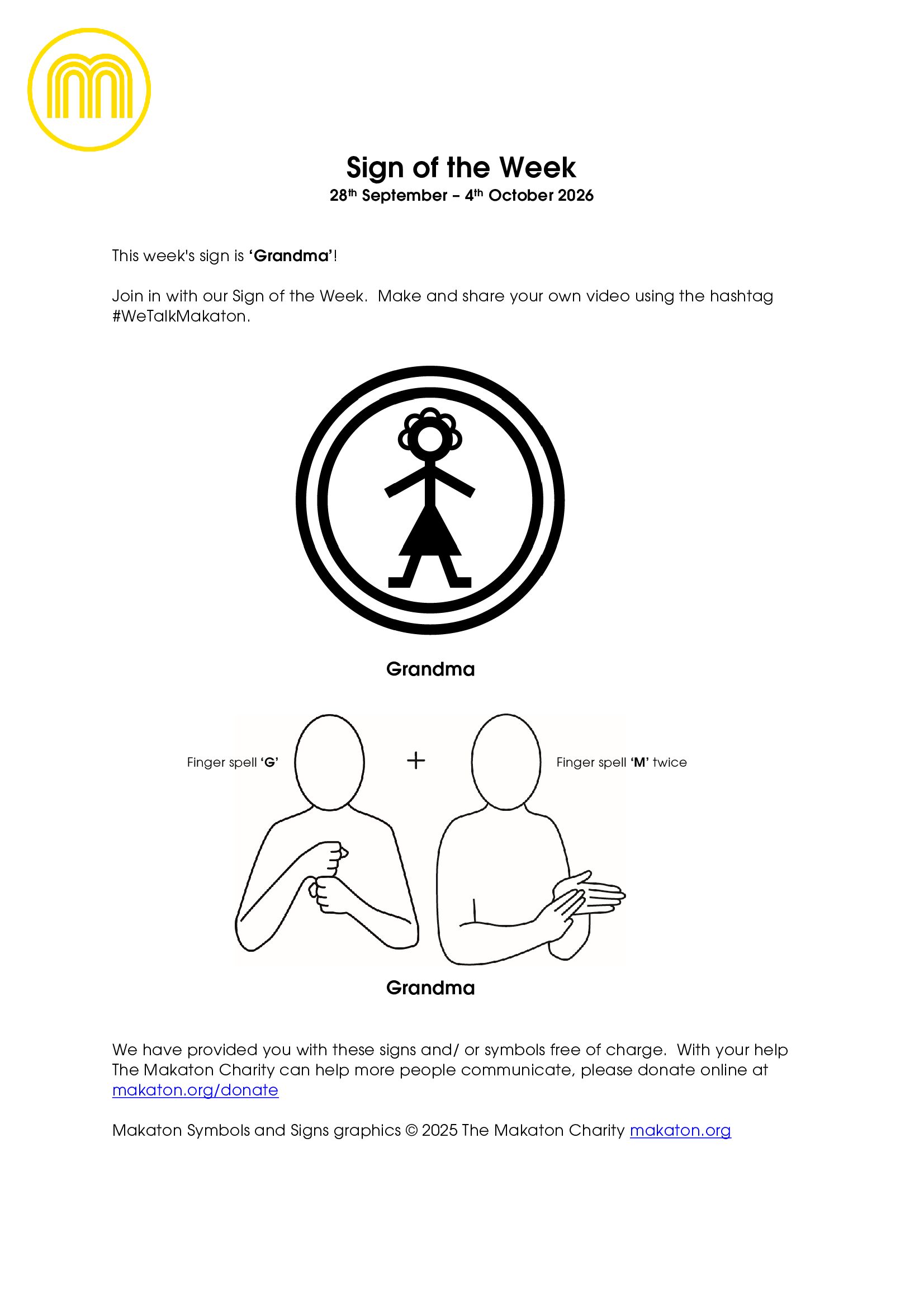 MAKATON - SIGN OF THE WEEK